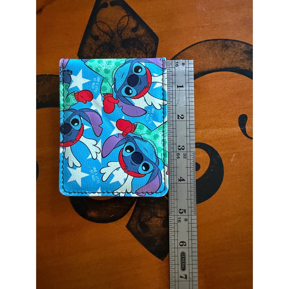 Buckle-Down Disney Stitch Holiday Bifold Wallet Blue Naughty Star Print Lilo - Picture 2 of 7